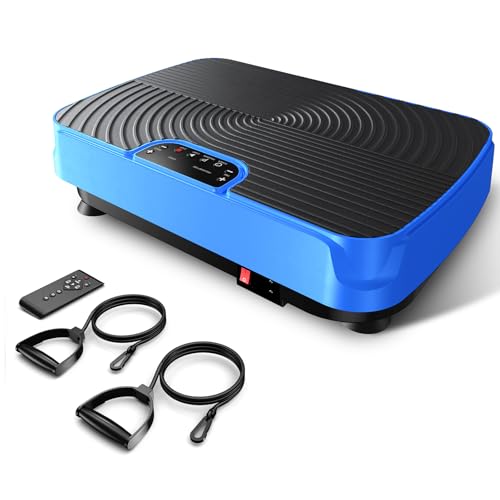 2025 Upgrade Vibration Plate Exercise Machine for Lymphatic Drainage,400Lbs Capacity Full-Body Workout Platform Vibrating Plate Pilates Equipment,Home Workout Equipment for Fitness Weight Loss-Blue