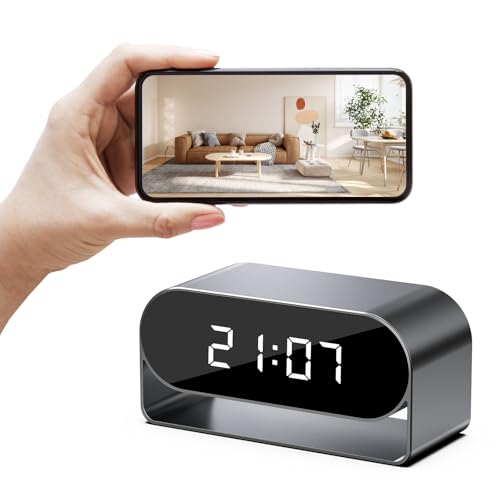 Dawnkky Wireless Clock Camera - 1080P WiFi Home Nanny Cam with Night Vision, Motion Detection for Indoor Security (140°)