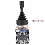 1pc Joystick Switch, 2 NO Bidirectional Reset HKA1-41Z02 2-Position Return Momentary Joy Stick Switch