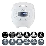 Yum Asia Panda Mini Rice Cooker With Ninja Ceramic Bowl and Advanced Fuzzy Logic (3.5 cup, 0.63 litre) 4 Rice Cooking Functions, 4 Multicooker functions, Digital LED display - 120V