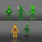 Funko Action Figures - FNAF Glow Five Nights at Freddys Set of 5 - VP Freddy, High Score Chica, Radioactive Foxy, System Error Bonnie and Toxic Springtrap