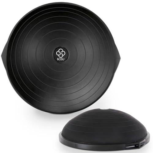 BOSU Pro Balance Trainer, Half-Ball Training Equipment, 65 cm Diameter, 350 lb Capacity - Burst-Resistant Stability Exercise Tool w/ Non-Slip Base, Includes Hand Pump, Commercial-Grade