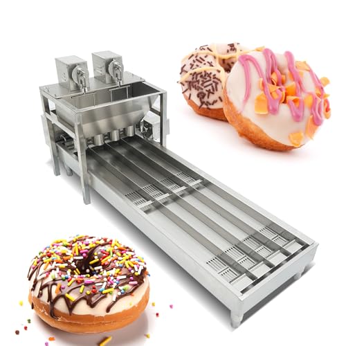 Kolice Commercial Heavy Duty Automatic 4 Rows Donuts Maker Machine/Doughnut Making Machine/Donut Maker- 500-1800 pcs/hour, 12 pcs of Molds, Timer and Temperature Control, Donut Dia. 2"-4.72"