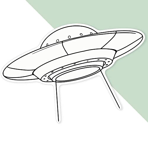 Extra Large 460mm 'Flying Saucer' Permanent Sticker Decal for Cars/Windows/Bins/Walls (DW00071096)