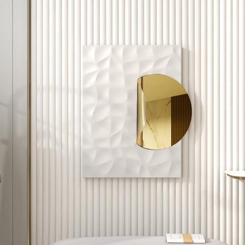 homary Modern 3D Geometric Metal Wall Art - 23.6" x 35.4" Gold Abstract Rectangle Wall Sculpture, Decorative Contemporary Wall Decor for Living Room, Bedroom, Office (Gold)