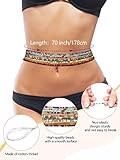 Fumete 12 Pcs Waist Beads Set Handmade African Belly Beads Chain Plus Size Body Jewelry Non Stretching Belly Chain for Women(Vintage,50 Inch)