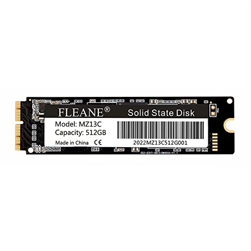 FLEANE MZ13C 512GB SSD for MacBook Air (Mid 2013-2017) A1465 A1466, MacBook Pro (Late 2013-2015) A1398 A1502, iMac Pro A1481 (Late 2013), Mac Mini A1347 (Late 2014)