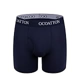 OCOATTON Men's Underwear Plus Size Combed Cotton Boxer Briefs Big and Tall 6-Pack (XXXXXL, 2Black+2Blue+2Gray)