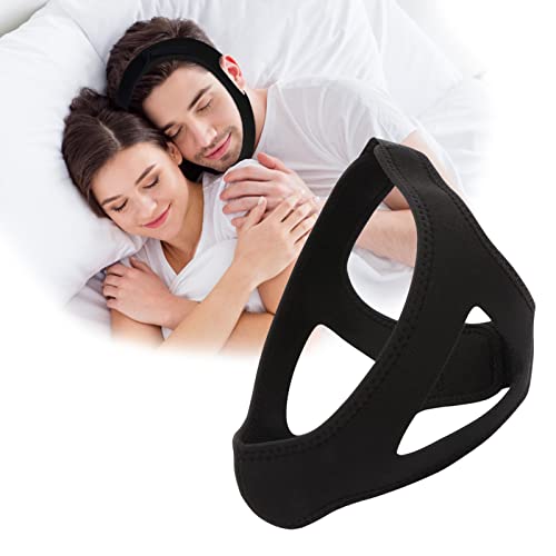 Chin Strap for Sleeping, Chin Strap for Snoring, Adjustable and Breathable Anti Snoring Devices, Anti Snoring Chin Strap for Men and Women to Stop Snoring, Black