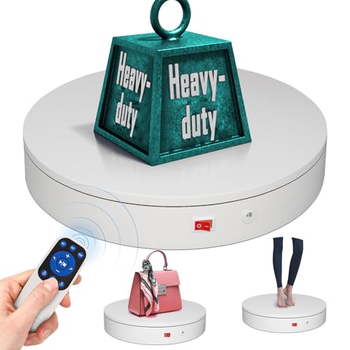 12.6In Remote Motorized Electric Turntable Rotating Display Stand Rotating Platform Photography Turntable motorized lazy susan base giratoria para for Photography,3D Scanner,(Load Range:88~300lbs)