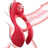 Vibrating Cock Ring Couple Game for Men Women, Penis Ring Sleeve Adult Toys Male Sex Toy Rose Tool Vibrator with 3 Motor & 7 Vibrations Female Clitoral Male Testicle Stimulator Pleasure Sensory Toy