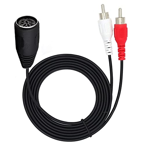 Qaoquda DIN 8 Pin to RCA Cable, 8-Pin Din Female to 2 RCA Male Audio Adapter Cable for Electrophonic Bang & Olufsen, Naim, Quad Stereo Systems (DIN 8Pin F/2RCA M 1.5M/5Feet)