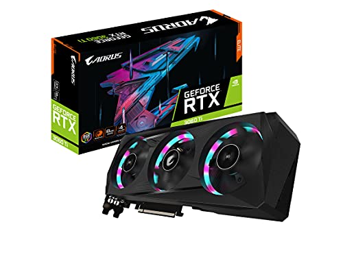 GIGABYTE AORUS GeForce RTX 3060 Ti Elite 8G (REV2.0) Graphics Card, 3X WINDFORCE Fans, LHR, 8GB 256-bit GDDR6, GV-N306TAORUS E-8GD REV2.0 Video Card