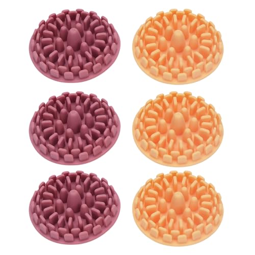 SHIDOW Painting Brush Cleaning Mat, Silicone Oil Painting Pad Accessories Wash Brush, Silicone Mat for Artists, Painting, Sketching(3 x Orange, 3 x Rose red)