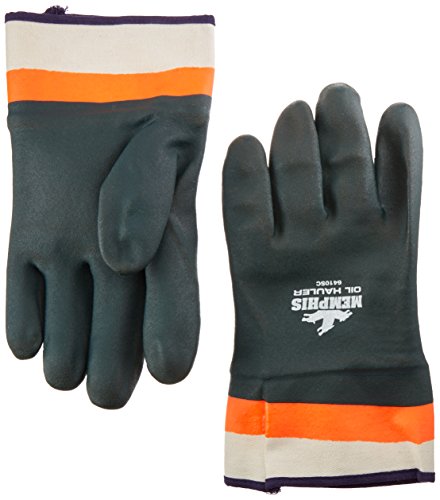 Memphis Glove 6410SC Oil Hauler Premium Double Dip PVC Coated Gloves, Large, Dark Green (Pack of 12)