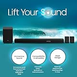 Hisense AX5125H 5.1.2Ch Sound Bar with Wireless Subwoofer, 500W, Dolby Atmos, Bluetooth 5.3, EzPlay, 4K HDMI Pass Through, Roku TV Ready, DTS:X, HDMI/AUX/ARC/Optical/USB, 7 EQ Modes