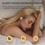 zotduo Sleep Headphones, Wireless Sleep Silicone Earbuds for Side Sleeping, Ultra-Thin Bluetooth 5.4 Headphones, Comfortable Invisible Sleep Earbuds (White)