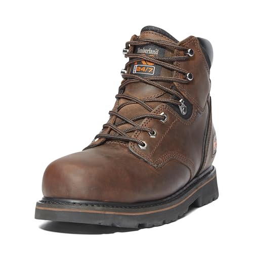 Timberland PRO Men's Pit Boss 6 Inch Steel Safety Toe Industrial Work Boot, Brown-2024 New, 10