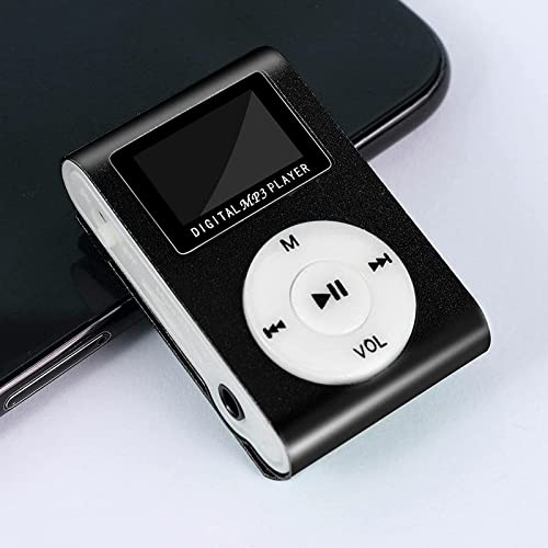 Mp3 Player for Sports, Travelling USB Portable Music Player with Speaker LCD Screen Digital Music Long Standby Time Mp3 Player for Kids Cool Stuff Tech Gadgets Electronics for Men (Black)