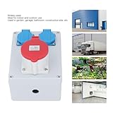 Wall Socket 2Pcs 16A 250V EU Outlet 1Pcs 32A 5 Pin CEE Outlet P44 Industrial Receptacle Box for Indoor and Outdoor Use