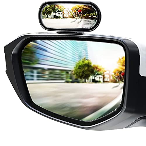 ESreake Blind Spot Mirrors adjustable Rearview Mirror Baby Car Mirrors,Strong Adhesive HD Glass Convex,stick on Side mirror or inner mirror or anywhere else (Black frame, 2 PCS)