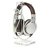 GeekDigg Headphone Stand Gaming Headset Holder For Desk Cable Organizer & Cellphone Stand for All Headphones Size headphone Holder Set for Gaming PC Accessories Gaming Station Transparent