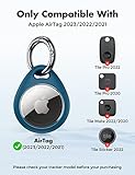 UNBREAKcable Holder for Apple AirTag - 4 Pack [Fit Tightly Design] [Easy to Install] [Hold Air Tag Securely] Waterproof TPU Shell Protective Case with All Metal Keychain Key Ring Clip