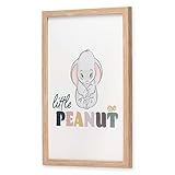 Disney Dumbo Little Peanut Framed Wood Wall Decor - Adorable Dumbo Elephant Picture For Baby Room, Nursery or Kids' Bedroom