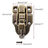 SDTC Tech 2-Pack Retro Bronze Style Box Toggle Latch Antique Metal Duckbilled Hasp Latch Catch with Padlock Hole for Jewelry Box Cabinet Small Wooden Case Ordinary Box Crafts