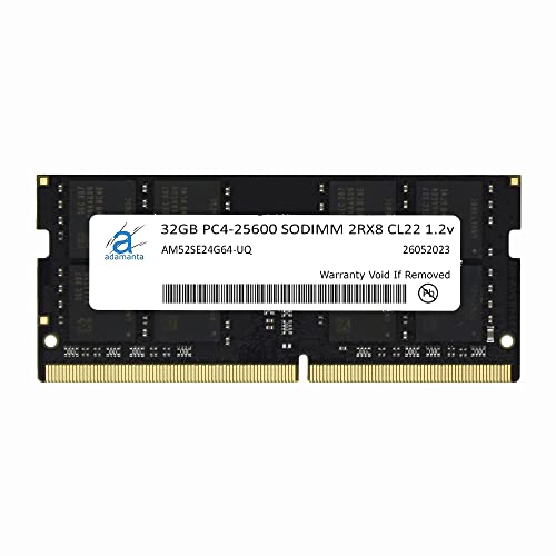 Adamanta 32GB (1x32GB) DDR4 3200MHz (or 2933MHz or 2666MHz) PC4-25600 SODIMM Samsung IC 2Rx8 CL22 1.2v Non-ECC Unbuffered Notebook Gaming Laptop Memory Upgrade RAM