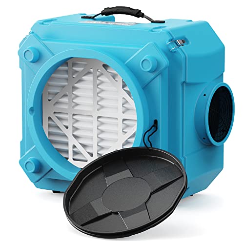 ALORAIR Air Scrubber with 3 Stage Filtration, Stackable Negative Air Machine for Industrial and Commercial Use, Heavy Duty Air Cleaner with MERV-10 Filter, HEPA/Activated carbon Filter, Blue