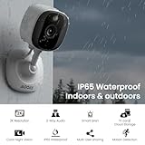 AOQEE 2K Home Security Cameras- Outdoor/Indoor Cameras for Baby/Nanny/Dog, 2.4Ghz WiFi Camera with 2-Way Talk, 24/7 SD Recordings, Color Night Vision, Siren, Works with Alexa/Google Home, C1-White-4P