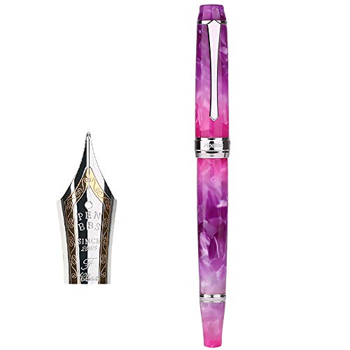 erofa PENBBS 456 Vacuum Filling Fountain Pen Resin Transparent Body Iridium Fine Nib Writing Gift Set - Gradient Purple