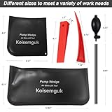 4 Pcs Air Wedge Bag Set Commercial Grade Air Wedge Bag Pump Leveling Kit Alignment Tool Inflatable Air Wedge Bag Tool Inflatable Shim Bag with 2 Plactisc Wedge for Variety of Jobs