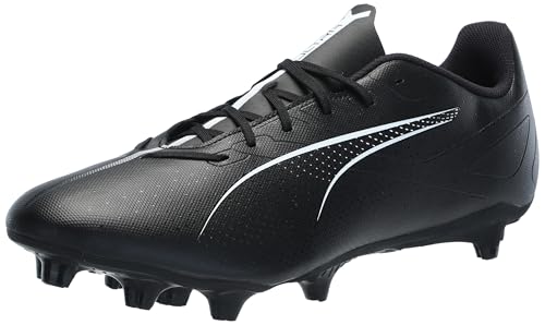 PUMA Men's Ultra 5 Play Firm, Artificial Ground Soccer Cleats Sneaker, Black White, 10