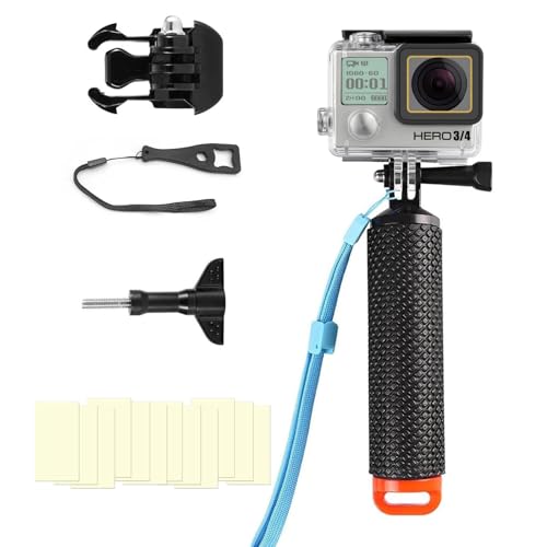 Compatible for Go Pro Hero 4/3+/3 Black Silver Waterproof Housing Case 45M/147FT Protective Underwater Diving Case Shell with Cameras Handle Mount Accessories Kit