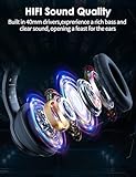 ONITOON Cat Ear Bluetooth Headphones for Kids & Adults, 55H Play Time, Wireless Foldable & Wired Multi-Function LED Light Up Over Ear Headphones with Mic and Volume Control for iPhone/iPad/Laptop/PC