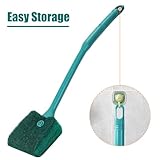 AQUANEAT 3pcs Fish Tank Cleaning Tools, Aquarium Double Sided Sponge Brush, Algae Scraper Cleaner with Long Handle