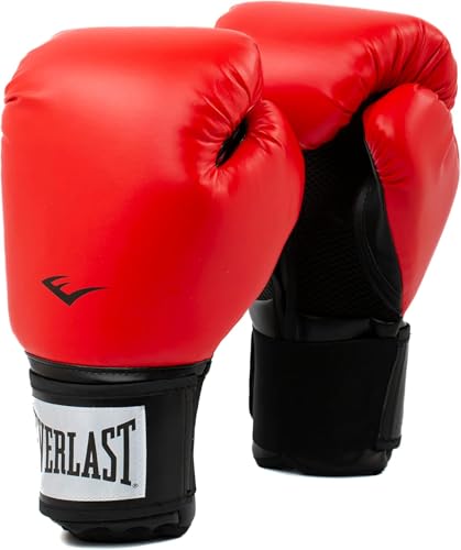 Everlast Prostyle 2 Boxing Gloves, Entry Level Training Gloves for Men and Women, Secure Fit Hook and Loop Closure & Ventilation, Heavy Bag & Speedbag Training 16 oz (Red)