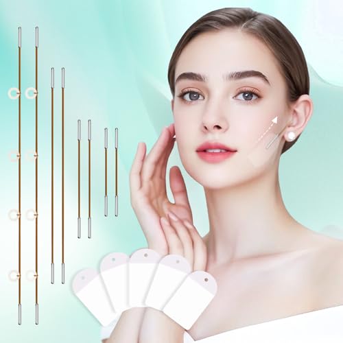 Face Lift Tape Invisible, Face Tape Lifting Invisible 100PCS Neck Tape Face Lift Tapes and Bands with 8 Strings Face Lifter Instant Facial Tape for Makeup Double Chin Eyebrows Jowls Sagging Woman