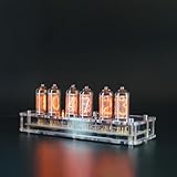 Authentic Nixie Tube Clock with Replaceable IN-14 Nixie Tubes, Temperature Sensor, Alarm Clock, High Precision, Made in Ukraine (IN-8, Acrylic)