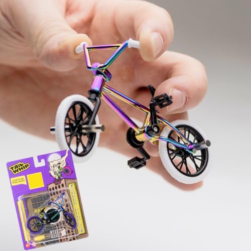 TAILWHIP Finger Bike BMX, Bicycle Toy Steel Alloy with Original Personalized Accessories for Dizzying Tricks, Compatible with Tech Deck Fingerboards, Scooters & Skate Parks, (Oil)