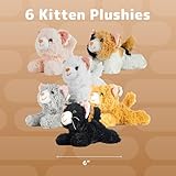 PREXTEX Realistic Looking Small Cat Stuffed Animal - 6 inch Stuffed Kittens with Lifelike Details - Plush Cat Set for Kids, Pet Toys, Home Decor, or Cat Lady Costume - Soft and Huggable - 12 Pack