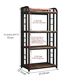 lovemanxi Microwave Oven Stand with Storage 4 Tiers, Free Standing Microwave Oven Stand Coffee Bar Adjustable Kitchen Shelves Kitchen Storage Shelf Rack for Spices, Pots(Brown)