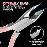 Makartt Cuticle Nippers, Pink Cuticle Trimmer Extremely Sharp Full Jaw Cuticle Cutter Nail Care for Manicure Home Salon Use (Pack of 1)