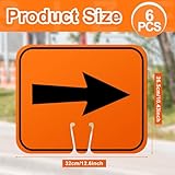 Geetery Traffic Arrow Orange Detour Signs Road Cone Top Directional Left Right Arrows Sign for Road Barricade Outdoor Construction(6 Pcs)