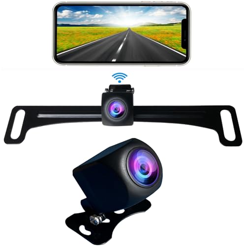 Backup Camera, HD1080P WiFi Rearview Reversing Backup Camera, Ultra Strong Signal Clear Picture Wide Angle IP69 Waterproof Reverse Rear View Back Up Camera for Car SUV Vehicle Pickup etc