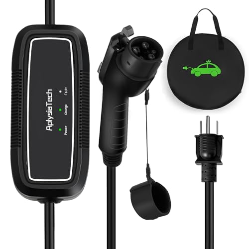 AplysiaTech Portable EV Charger Level 1, 15Amp 110V, Electric Vehicle Charger with 21Ft Extension Cord,NEMA 5-15P for Plug-in Home EV Charging Station,Compatible with SAE J1772 EVs(Tesla Need Adapter)