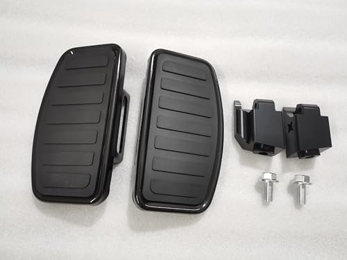 D-Shaped Driver Footboards, Front Rider Foot Rest Floorboards for Can-Am Ryker 600 900, Rally Edition, Sport 2019+ (Black Style, Horizontal Stripes)