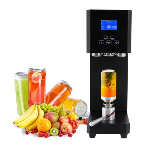 Automatic Can Sealing Machine Electric Cup Sealer Machine 4-6 Seconds/Time Milk Tea Drink Bottle Sealer Beverage Seal Machine with LED Display Intelligent Panel for Cafes Bars Beverage Stores